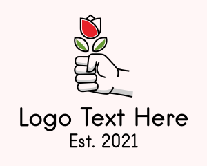 Rose Flower Hand logo