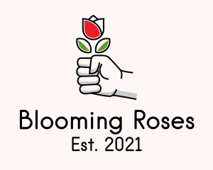 Rose Flower Hand logo design