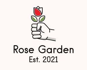 Rose Flower Hand logo design