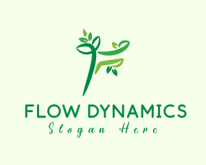 Plant Leaf Letter F logo design