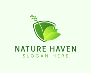 Shield Nature Plant logo design