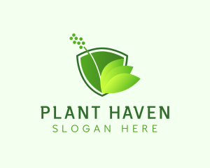 Shield Nature Plant logo design