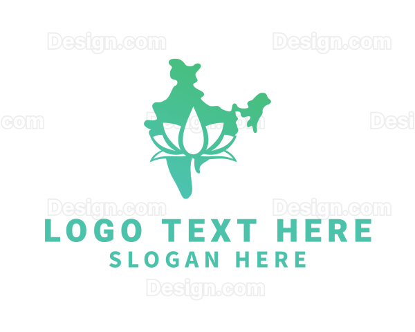 Green Indian Lotus Logo