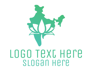 Green Indian Lotus Logo