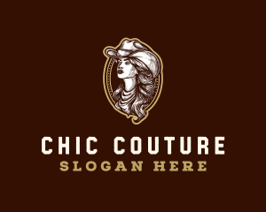 Cowgirl Hat Fashion logo design