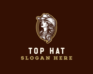 Cowgirl Hat Fashion logo design