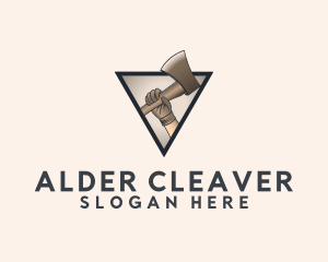 Brown Logging Axe logo design