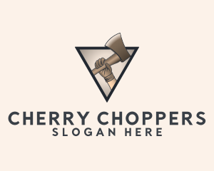 Brown Logging Axe logo design