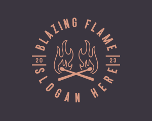 Flaming Match Stick logo design