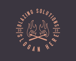 Flaming Match Stick logo design