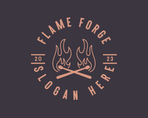 Flaming Match Stick logo design