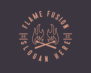 Flaming Match Stick logo design