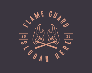 Flaming Match Stick logo design