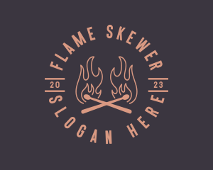 Flaming Match Stick logo design