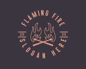 Flaming Match Stick logo design