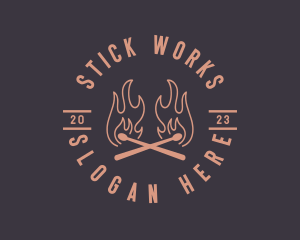 Flaming Match Stick logo design