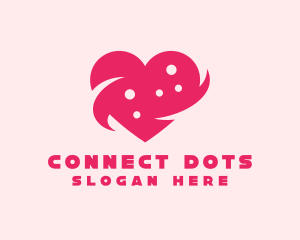 Pink Heart Dots logo design