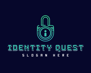 Digital Security Padlock logo design