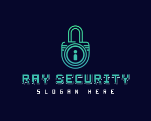 Digital Security Padlock logo design