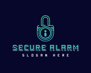 Digital Security Padlock logo design