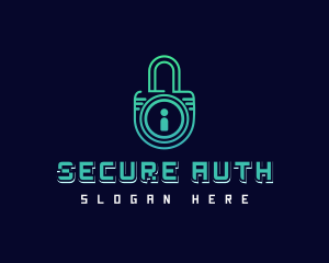 Digital Security Padlock logo design