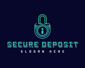 Digital Security Padlock logo design