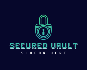 Digital Security Padlock logo design