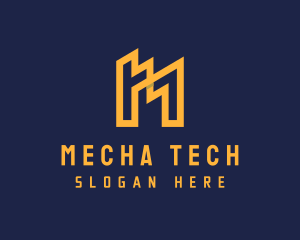 Power Tech Letter M logo design