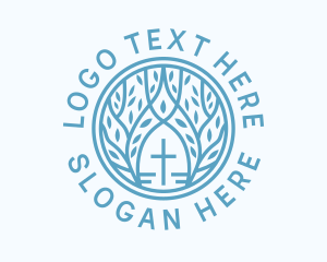 Blue Cross Tree Religion logo