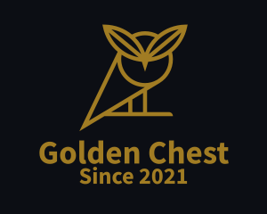 Gold Nature Owl Bird logo design