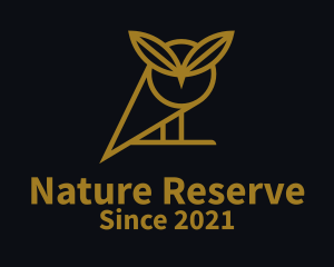 Gold Nature Owl Bird logo design