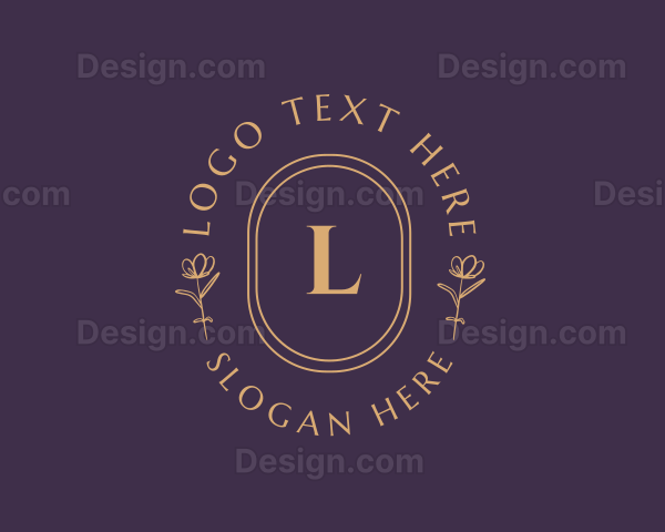 Luxury Flowers Oval Boutique Logo