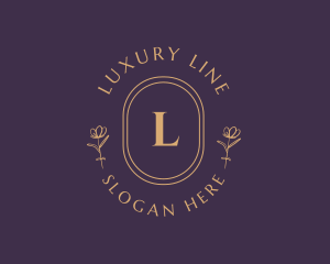 Luxury Flowers Oval Boutique logo design