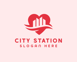 Heart Love City logo design