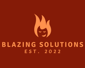 Smiling Hot Fire Energy logo design