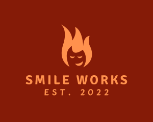 Smiling Hot Fire Energy logo design