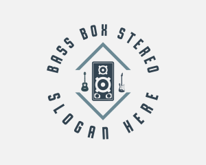 Guitar Stereo Music logo design