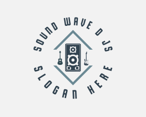 Guitar Stereo Music logo design