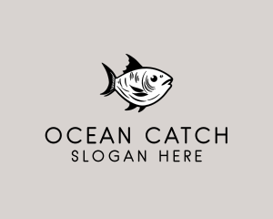 Minimalist Seafood Ocean Fish logo design