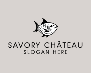 Minimalist Seafood Ocean Fish logo design