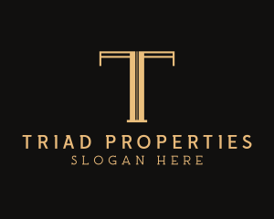 Industrial Property Builder Letter T logo design