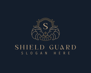 Premium Lion Shield logo design