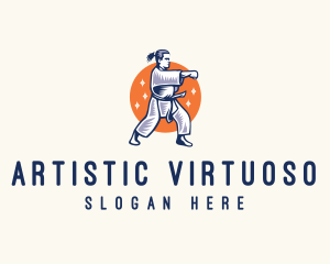 Taekwondo Karate Fighter logo design