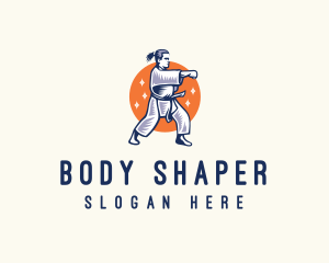 Taekwondo Karate Fighter logo design