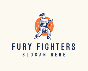 Taekwondo Karate Fighter logo design