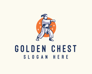 Taekwondo Karate Fighter logo design