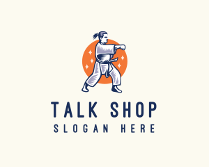 Taekwondo Karate Fighter logo design