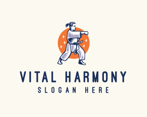 Taekwondo Karate Fighter logo design