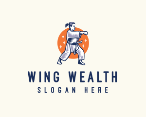 Taekwondo Karate Fighter logo design