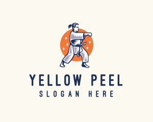 Taekwondo Karate Fighter logo design